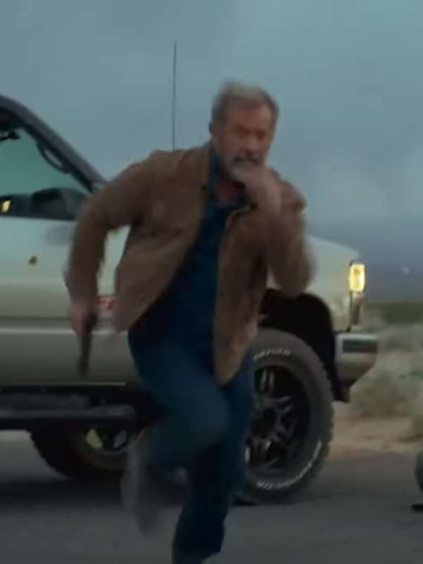 Mel Gibson Boneyard 2024 Brown Suede Leather Jacket