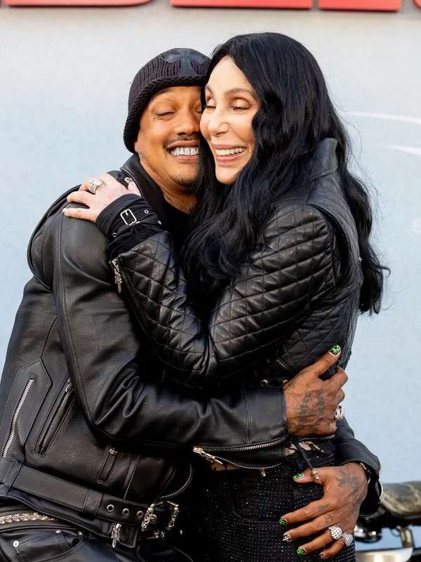 Cher The Bikeriders Premiere Black Leather Jacket