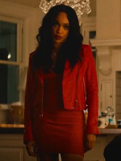 Clipped 2024 V. Stiviano Red Leather Jacket