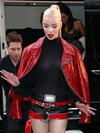 Furiosa A Mad Max Saga Premiere Anya Taylor-Joy Red Jacket
