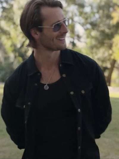 Hit Man 2024 Glen Powell Black Cotton Jacket
