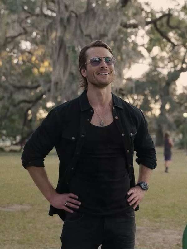 Glen Powell Hit Man Black Cotton Jacket