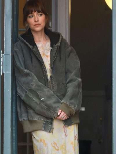 Dakota Johnson Materialists Grey Hooded Jacket