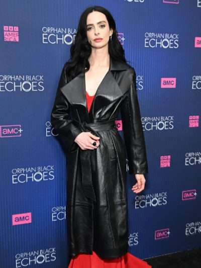 Krysten Ritter Orphan Black Echoes Black Leather Coat