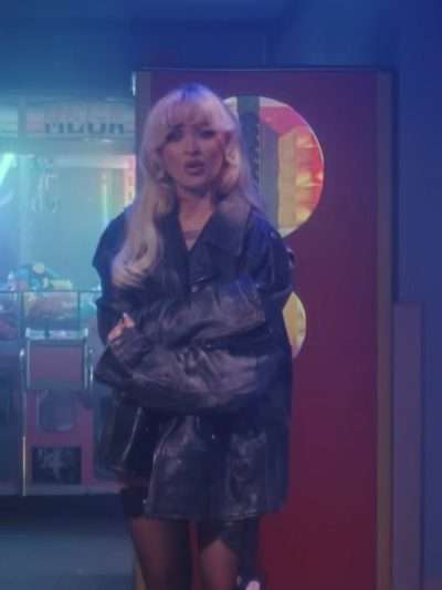 Sabrina Carpenter Please Please Please Oversized Black Leather Jacket