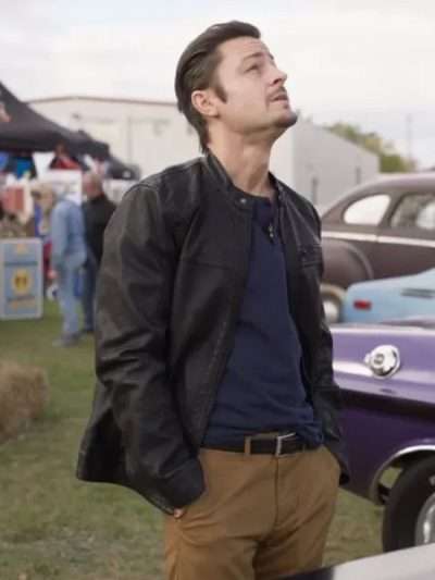 Tyler Hynes Shifting Gears 2024 Black Leather Jacket