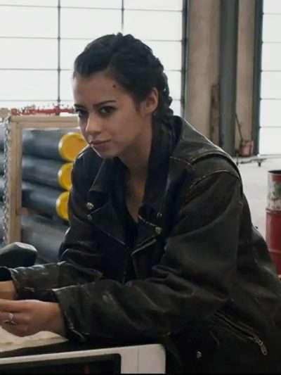 Amber Midthunder The Ice Road Brown Leather Jacket