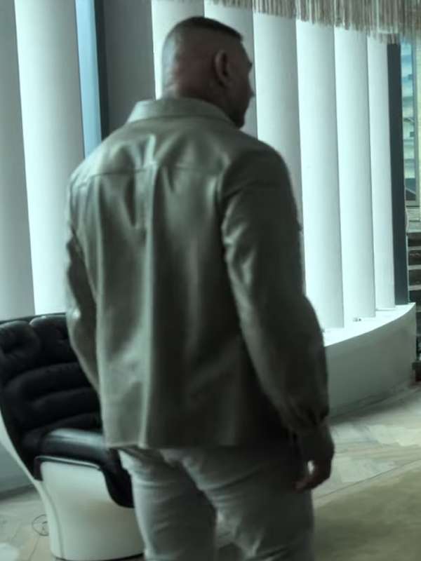 The Killer's Game Dave Bautista Beige Leather Jacket