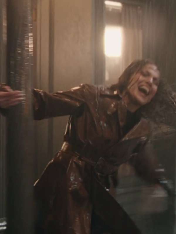 Jennifer Lopez This Is Me Now Brown Leather Coat
