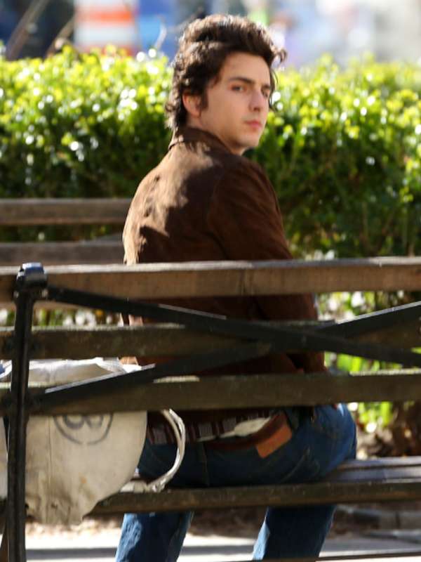 A Complete Unknown Timothée Chalamet Brown Leather Jacket