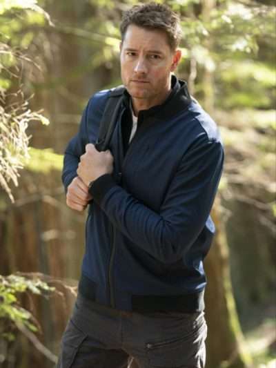Justin Hartley Tracker 2024 Blue Bomber Jacket