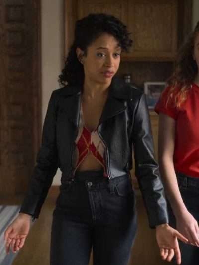 Liza Koshy A Family Affair 2024 Black Leather Jacket
