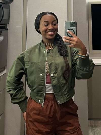 Amina All American S06 Green Bomber Jacket