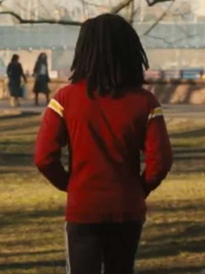 Bob Marley One Love 2024 Kingsley Ben-Adir Red Bomber Jacket