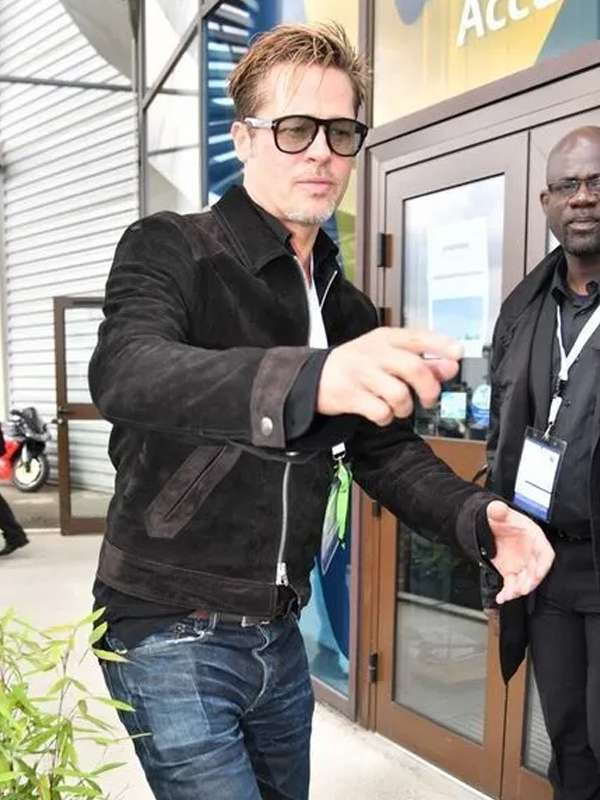 Brad Pitt F1 Black Suede Leather Jacket