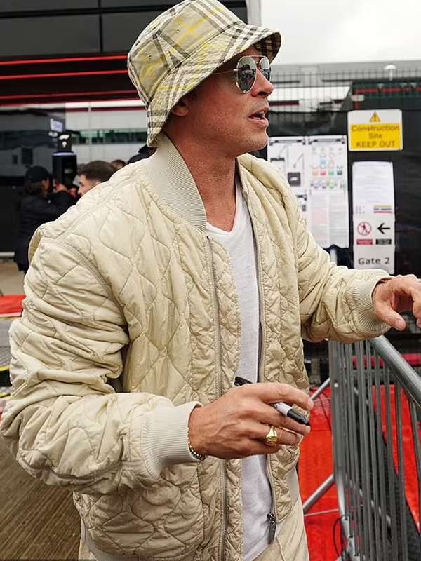 Brad Pitt F1 Movie Quilted Bomber Jacket