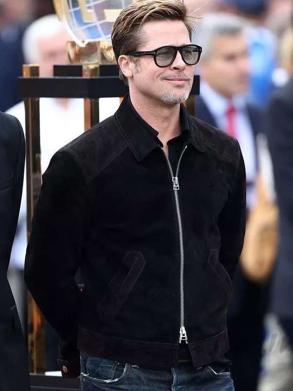 Brad Pitt F1 2025 Black Leather Jacket