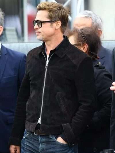 Brad Pitt F1 2025 Black Suede Leather Jacket