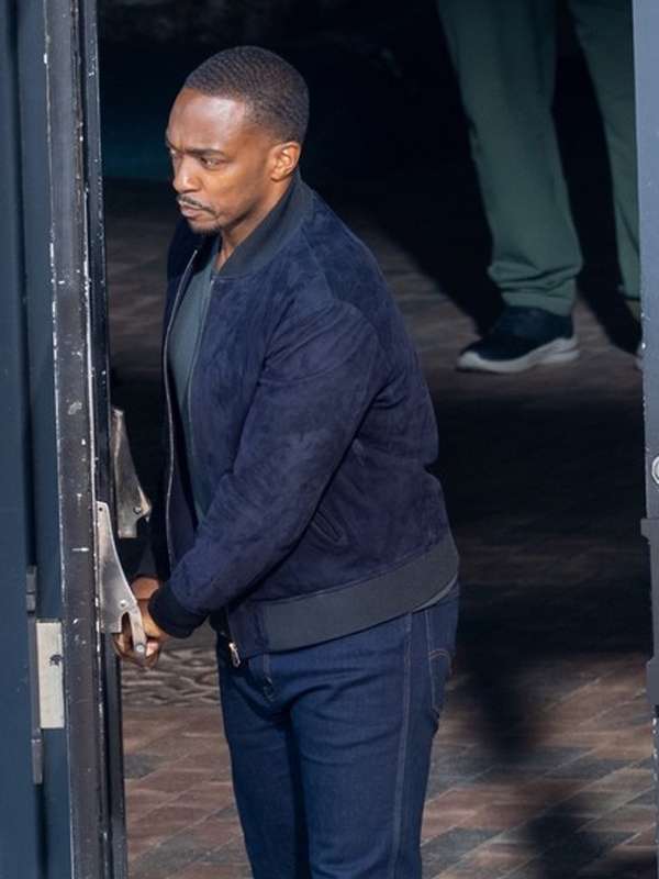 Sam Wilson Captain America Brave New World 2025 Blue Bomber Jacket