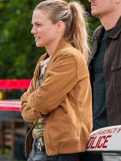 Hailey Upton Chicago P D Brown Cotton Jacket