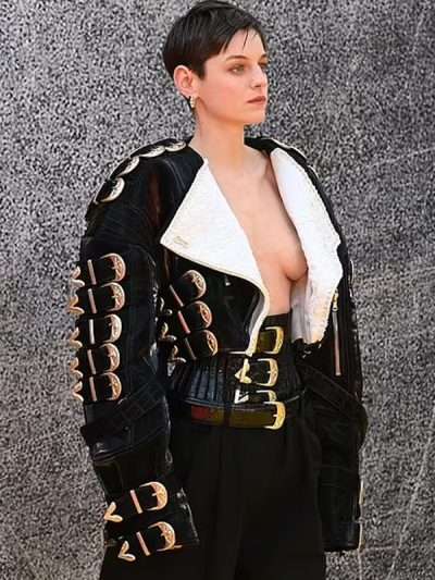 Emma Corrin Deadpool & Wolverine Shearling Leather Jacket