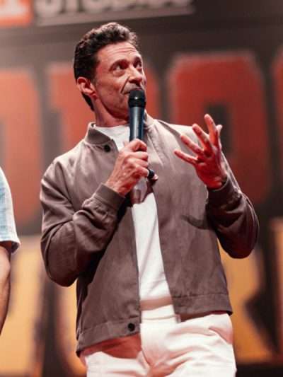 Hugh Jackman Deadpool & Wolverine Premiere Night Brown Bomber Jacket