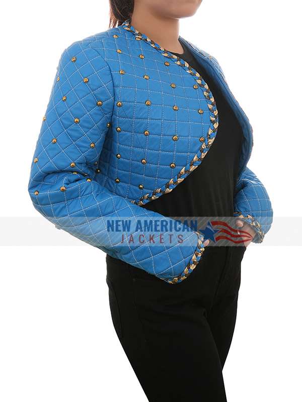 Malia Baker Descendants The Rise Of Red 2024 Blue Quilted Jacket