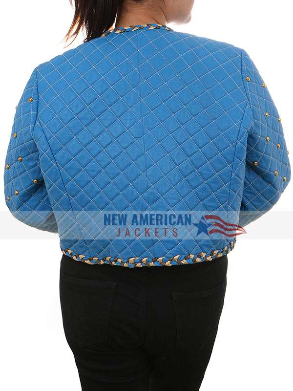 Malia Baker Descendants The Rise Of Red Blue Quilted Cropped Jacket