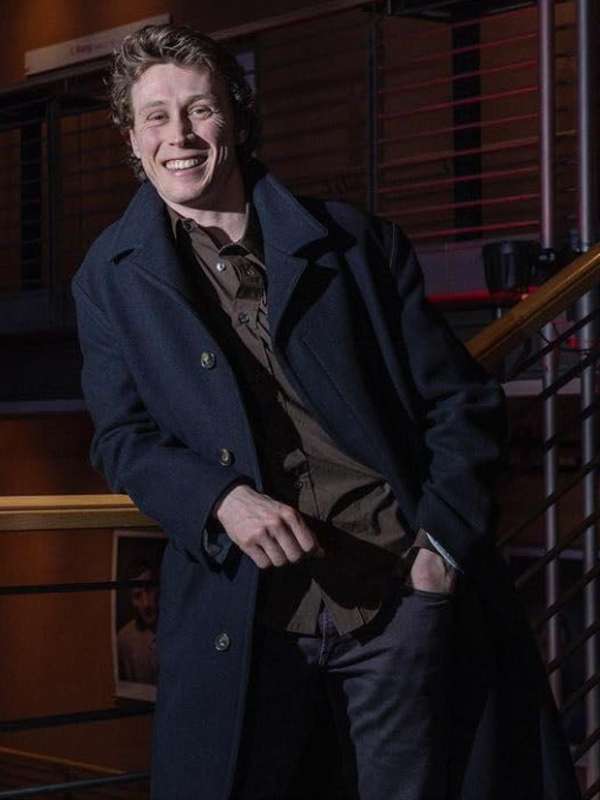 George MacKay Femme 2023 Black Trench Coat