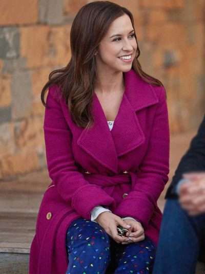 Haul Out The Holly Lacey Chabert Pink Trench Coat