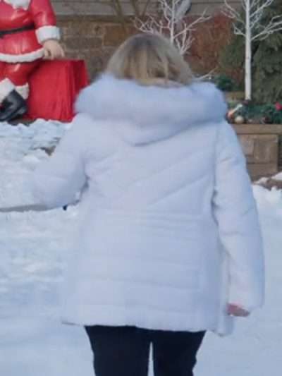 Jennifer Aspen Haul Out The Holly Lit Up White Parka Hooded Jacket