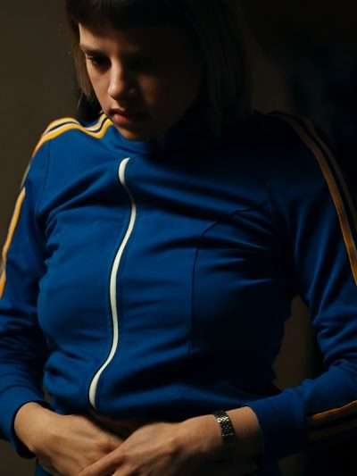 Jella Haase Kleo Blue Track Bomber Jacket