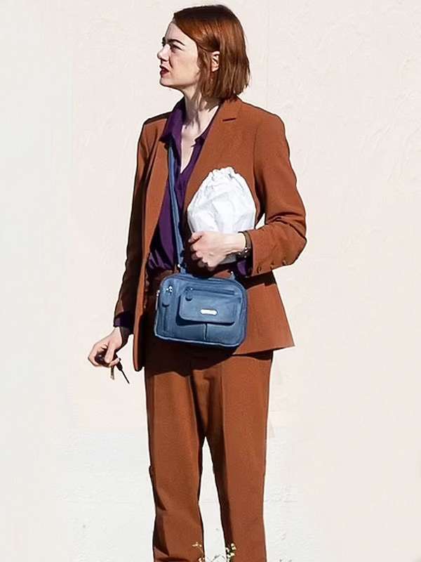 Emma Stone Kinds of Kindness Brown Suit