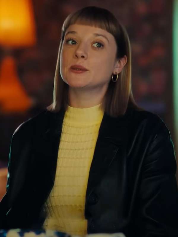 Jella Haase Kleo TV Series Black Leather Coat