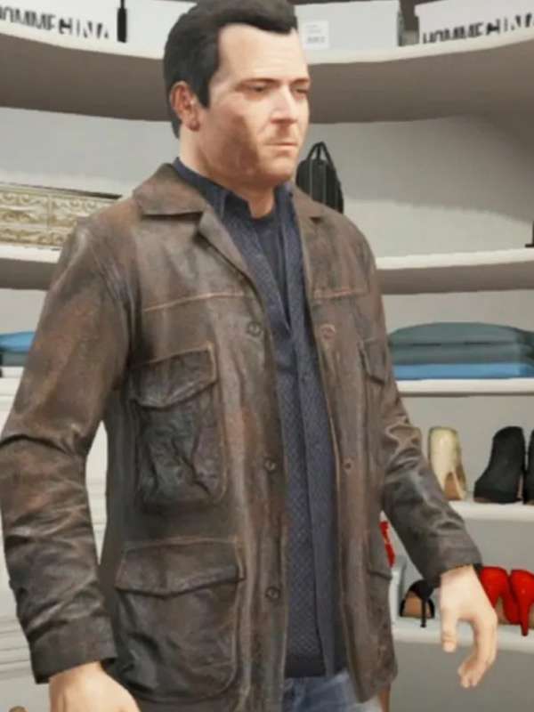 Michael De Santa Grand Theft Auto V Video Game Leather Jacket