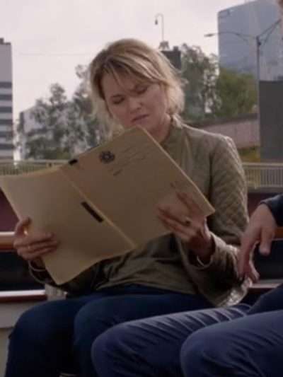 Alexa Crowe My Life Is Murder Green Leather Jacket