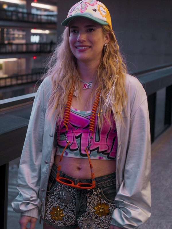 Emma Roberts Space Cadet Silver Jacket