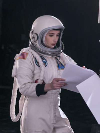 Emma Roberts Space Cadet 2024 White Jumpsuit