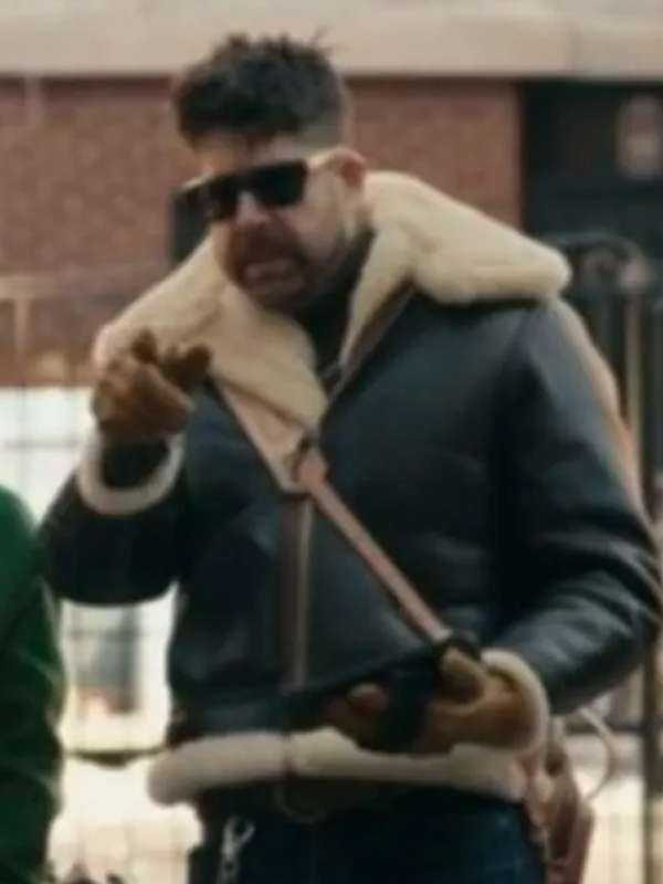 Harry Keshegian The Equalizer Black Shearling Leather Jacket