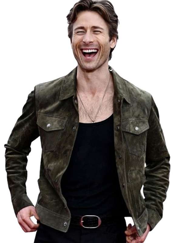 Glen Powell Twisters 2024 Suede Leather Jacket