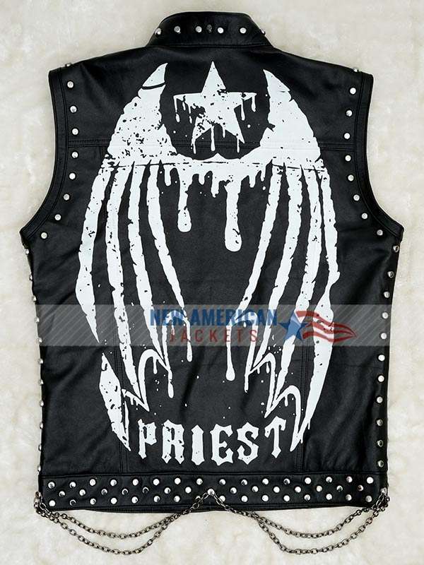 WWE Money In The Bank 2024 Damian Priest Black Leather Vest
