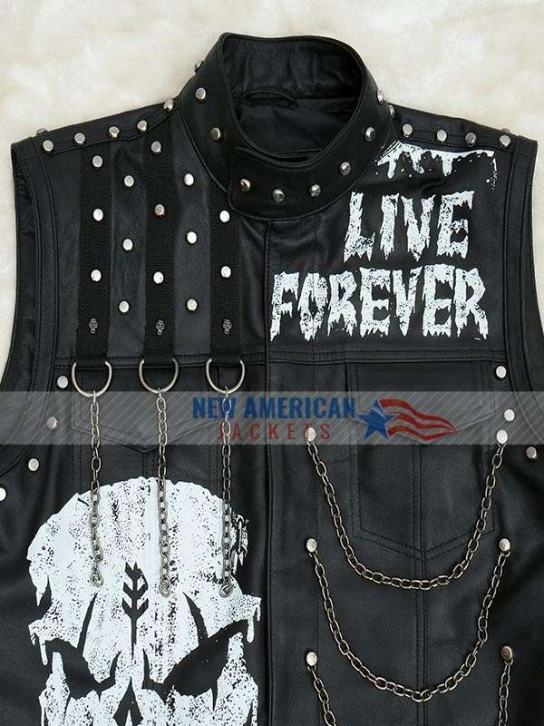 WWE Money In The Bank 2024 Damian Priest Studded Black Leather Vest