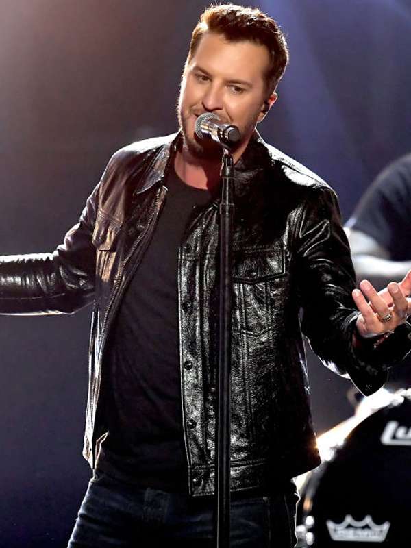 Luke Bryan Black Leather Jacket