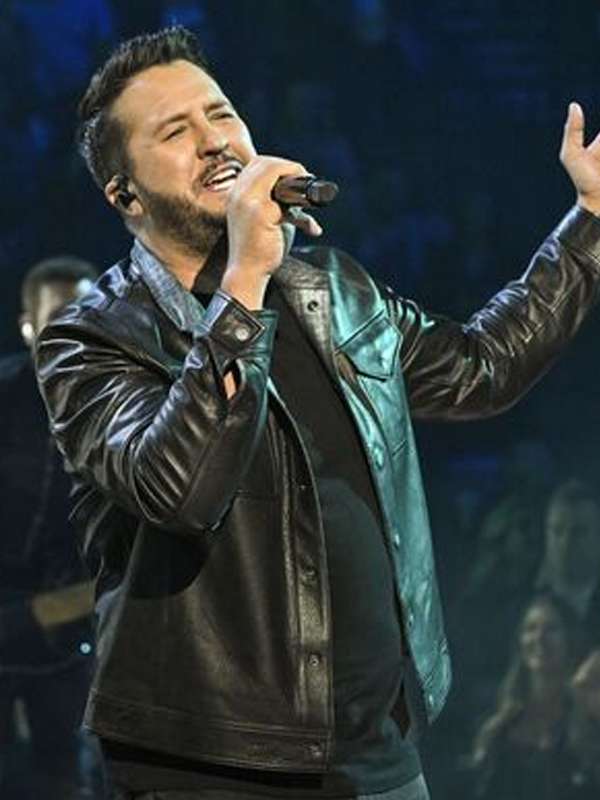 Luke Bryan American Idol 2024 Black Leather Jacket