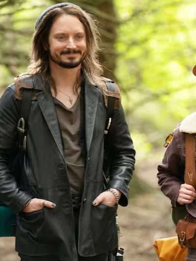 Elijah Wood Bookworm 2024 Black Leather Blazer