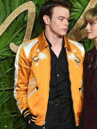 Charlie Heaton Fashion Awards Yellow Bomber Jacket