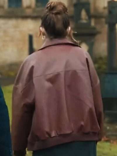 Gemma Daddy Issues Brown Leather Bomber Jacket