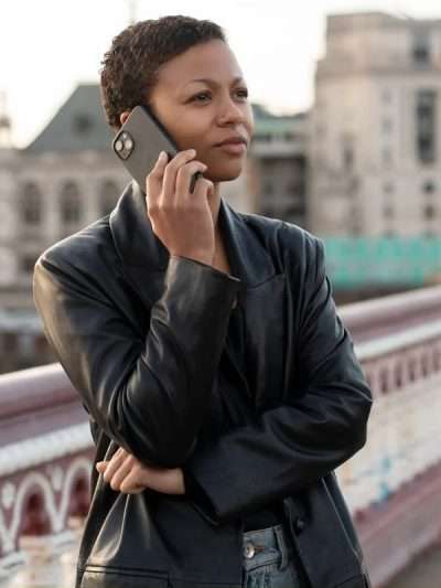 Harper Stern Industry S03 Black Leather Blazer