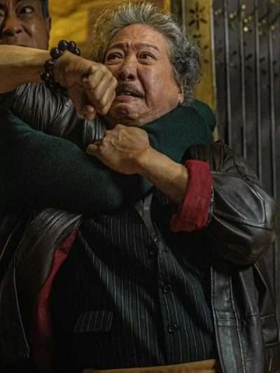 Sammo Kam-Bo Hung Twilight of the Warriors Walled In Brown Leather Jacket