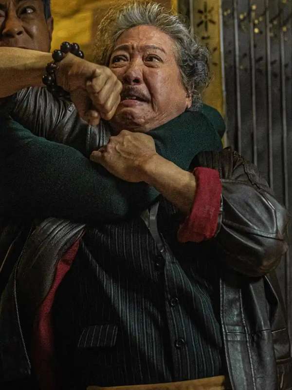 Sammo Kam-Bo Hung Twilight of the Warriors Walled In Brown Leather Jacket